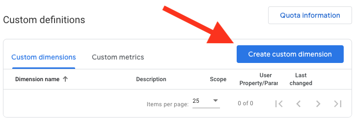 Click Create custom dimension